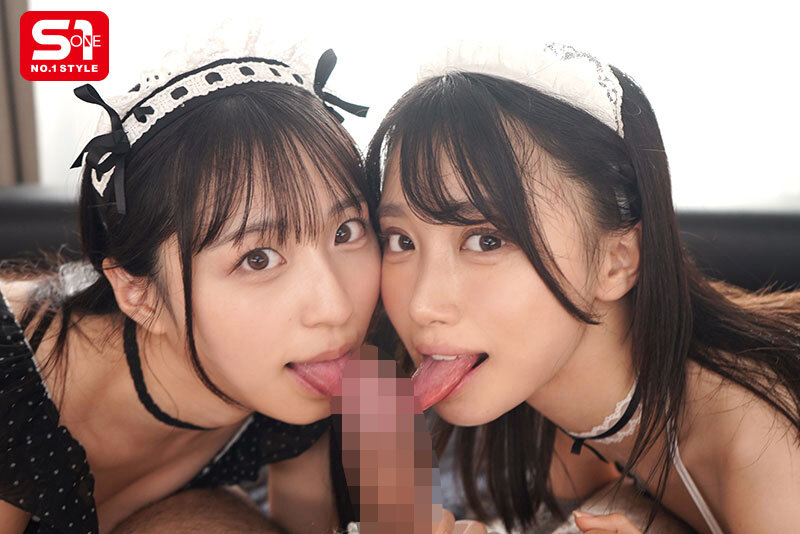 「ご主人様、私にかけて」僕のチ●ポが好きすぎて生搾りザーメン奪い合う顔射おねだりWメイド 安達夕莉 新木希空 画像4